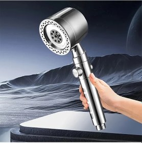 Resim Xuweiwei 1 Adet Lüks El Duş Başlığı 5 Ayarlı Yüksek Basınçlı Su Akış Modu Yerleşik Filtre 