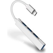 Resim Microcase Type-C To USB 3.0 4 Port Çoklayıcı Hub Aluminyum Slim Kasa - AL3049 