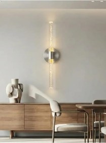 Resim Bhbackhome Bubbleflux Large Şık Tasarım Modern Ledli Aplik 51 Cm Gümüş Elektrikli Kumandalı Gümüş 