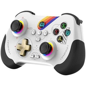 Resim Z01 Pc/ps4/ps3/ıos/switch/android Telefon Tv Tablet Titreşimli Rgb Bluetooth Joystick Gamepad Rainbow 