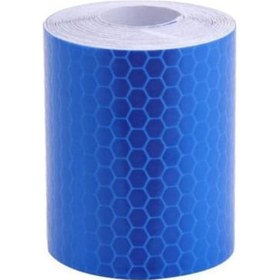 Resim Mavi 1m X 5cm Yansıtıcı Güvenlik Uyarı Barizlik Bant Filmi Araba Gövde Etiketi 