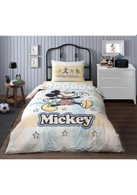 Resim Özdilek Mickey Mouse Star Tek Kişilik Disney Lisanslı Lastikli Fitted Çarşaf Çocuk Nevresim Takımı 
