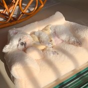 Resim Her Mevsim Sevimli Evcil Hayvanlar İçin Koltuk - Premium Yumuşak Polyester Lif ve Kaymaz Tabanlı Kabarık Kedi Kanepe, Çıkarılabilir Yıkanabilir Kapaklı Tüylü Koltuk Yatağı, Köpekler ve Kediler için Destekleyici Evcil Hayvan Sandalyesi, 4 Boyut, 4 Renk 