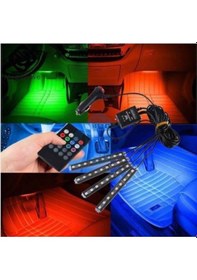 Resim Ayak Altı Aydınlatma Led Araç Içi Sese Duyarlı Rgb Led Kumandalı (540120184) 