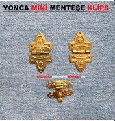 Resim Yonca Dekoratif Mini Menteşe ve Tavla Klipsi Sarı Renk 