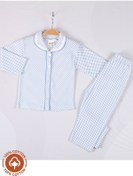 Resim Miniel Erkek Bebek Puantiye Desenli Uzun Kollu Patikisiz Organik Pamuklu 0-6-12 Ay Bebek Pijama Takı 