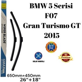 Resim Bmw 5 Serisi F07 Gran Turismo Gt 2015 Uyumlu 26"+18" İnç Araca Özel Ön Cam Silecek Süpürgesi Takımı 650+450mm 