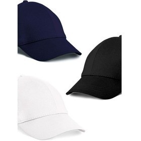 Resim Unisex 3'lü Set Lacivert,beyaz Ve Siyah Renk Beyzbol Şapka - Unisex Beyaz - Lacivert - Siyah 