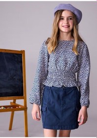 Resim Kız Gabardin Etek 25kmyr7905 Mavi 