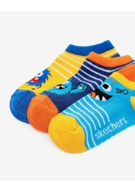 Resim Skechers 3'lü Paket Funny Feet Bilekli Çorap Büyük Erkek Çocuk Sarı-mavi-lacivert Sk2520131-3474 