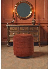 Resim Lüks Cnc Çizgili Yuvarlak Puf Makyaj Masası Pufu Dekoratif Ayak Uzatma Kiremit Model Kiremit 