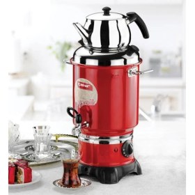 Resim Çakır Metal Narin Kırmızı Renkli Çay Makinesi Kırmızı Çelik 2 Yıl Yok Semaver 0-250 L 3+ L 