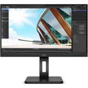 Resim 27P2Q 27" 4ms FHD 75Hz DP HDMI DVI USB 3.2 Pivot IPS Hoparlör AdaptiveSync Vesa Monitör AOC