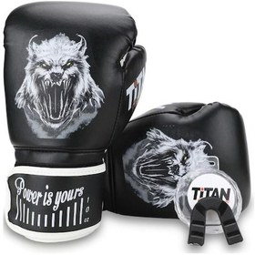 Resim Titan Sport Siyah Vahşi Kurt Desenli Set Fgr Model-19 Boks Eldiveni Çok Renkli 