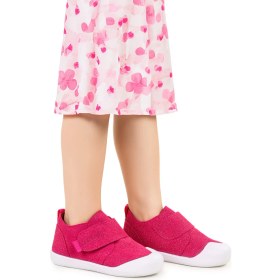 Resim Kiko Kids Cırtlı Kız Çocuk Günlük Ayakkabı Fuşya Tekstil Düz Taban 130 gr 