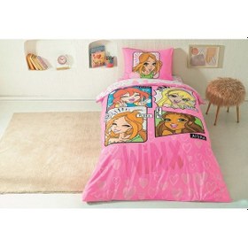 Resim Taç Lisanslı Winx Girls Club Pamuk Tek Kişilik Nevresim Takımı Çok Renkli 