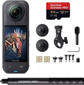 Resim Insta360 X5 Aksiyon Kamera Motosiklet Kit 512 GB 