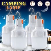 Resim 4 Adet Şarj Edilebilir Kancalı LED Kamp Feneri, IP66 Su Geçirmez, 36V Maksimum, Mat ABS, Macera, Yürüyüş, Acil Durum ve Karavan Kullanımı İçin Güneş Enerjili Dış Mekan Aydınlatma, Kamp Aksesuarları 