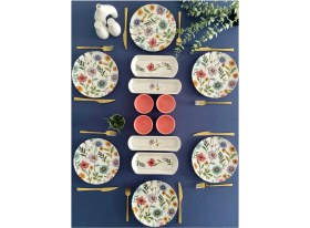 Resim Venüs Home Decoration 6 Kişilik 14 Parça Pembe Kahvaltı Takımı Çiçek Desenli Seramik 
