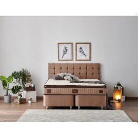 Resim Nironyatak W. Cotton 180X200 Cm Çift Kişilik Pedli Yatak Baza Başlık Takımı 