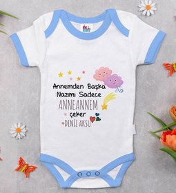 Resim Bitmeyen Kartuş Bk Kids Kişiye Özel Mavi Bebek Body Zıbın - Model 81 