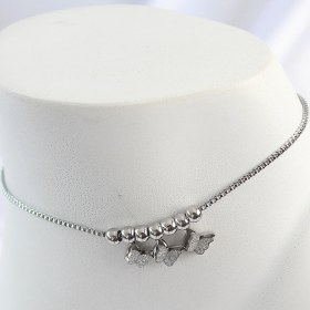 Resim Tua Moda 316l Çelik Gümüş Renk Simli Kelebek Model Kadın Halhal Çok Renkli 