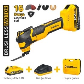 Resim Sgs Akülü Multı-Tools Kesici ve Raspalama Makinesi 20V 1*2.0 Ah SGS5435 