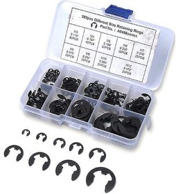 Resim Jeehugo Karbon Çelik E-klip Seti 2-12 Mm 260 Adet, Otomobil/endüstri Uygulamaları İçin Dayanıklı Saklama Kutusuyla 
