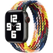Resim Gökkuşağı Örgülü Tek Döngü Saat Kordonu, Boyut: S 135mm iOS Uyumlu Ultra 49mm-watch Ultra 2 49mm / / Se Akıllı Saat Aks. 47218399 