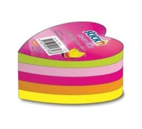 Resim 250 Yaprak 67 X 67 Stıckn Neon 5 Renk Kalp Şeklinde Not Kağıdı 