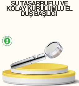 Resim Mey İthalat Su Basıncını Artıran Sızdırmaz Duş Başlığı Şeffaf 