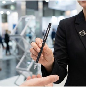 Resim Bk Kurumsal Promosyon 1022 Metal Siyah Touchpen Kalem 10 Adet Lazer Baskılı Logolu Tükenmez Kalem 