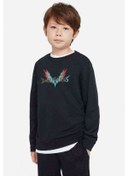 Resim Devil May Cry 5 Logo Baskılı Unisex Çocuk Siyah Sweatshirt Siyah 