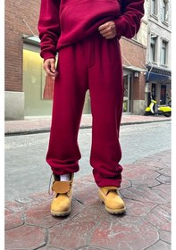 Resim Basic Ayarlanabilir Paça Eşofman Altı Bordo Bordo 