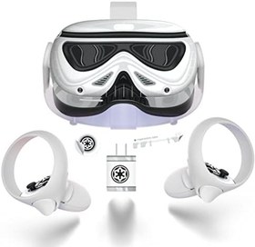 Resim Oculus Quest 2 Vinil için Star Storm Kask Birlik Cilt Sarma Çıkartması ve Uygulaması Kolay - Ayrıntılı Video Talimatları, Beyaz 