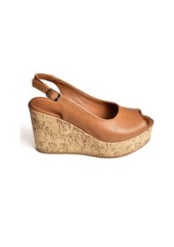 Resim Fox Shoes S996063509 Taba Dolgu Topuklu Kadın Ayakkabı Taba 