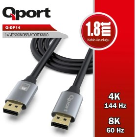Resim Sylar Qport Q-DP14 1,8m Displayport 1,4V Kablo 