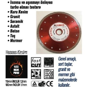 Resim Bay-tec Süper Turbo Elmas Testere ince 180 Mm 22-23 Mm 