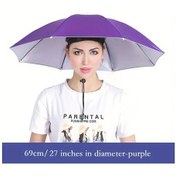 Resim Turcoshop11 Mor Şapka Şemsiye 69cm Hafif Yağmur Güneş Balıkçılık Esnek Bant 