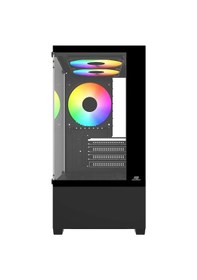 Resim Powerboost M5001b 500w 3 12cm Rainbow Fan Usb 3.0 Seaview Matx Gaming Siyah Kasa 