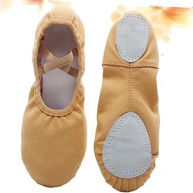 Resim YARNOW 2 Çift Pantuflas Para Hombres Bale Terlikleri Bayan Dans Ayakkabısı Kadınlar Için ışıltılı Daireler Yoga Çorap Ayakkabı Deri Cep Düz Ayakkabılar Erkeklerin 