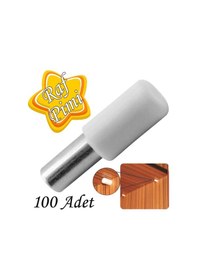 Resim Raf Pimi Plastik Başlı Cam Tutucu Çivisi Mobilya Dolap Pimi Beyaz 100 Adet 