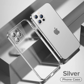 Resim Fogy iPhone 12 Pro Max Kılıf Kamera Lens Korumalı Ince Elektroplatin Kaplama Zarif Kapak 