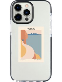 Resim shoptocase Iphone 14 Pro Uyumlu Lens Korumalı Anti Shock Palermo Tasarımlı Telefon Kılıfı 