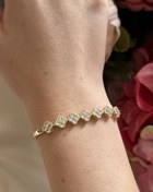 Resim Zirkon Taşlı Sıralı Yonca Bileklik 