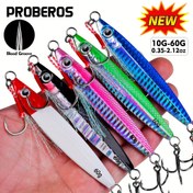 Resim Proberos Tuzlu Su Balıkçılığı Jigleri 10g-60g Asist Kancalı Set, Levrek, Whiting, Snapper, Trevally, Kılıç, Altın Levrek için Dikey Hızlı Jigging Yemleri – Kurban Bayramı Dayanıklı Kurşun Jigleri Ton Balığı, Somon, Yelken Balığı, Levrek, Çipura, Kral Balığı için 