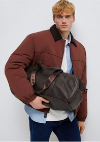 Resim Mavi Kahverengi Suni Deri Spor Çantası 0911571-70246 