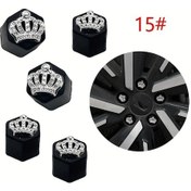 Resim Willowhaven Dayanıklı Taç Desenli 15mm Silikon Jant Kapakları 5li Set Aksesuar 