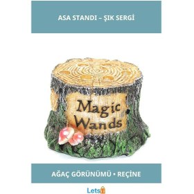 Resim Doğal Ahşap Görünümlü Sihirli Asa Standı 6 Adet Kapasiteli Dekoratif Ürün 1 Adet 
