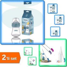 Resim Hereveoyuncak Biberon Anti Kolik Biberon 150 ml Kapaklı 6-18 Ay + Pratik Biberon Temizleme Fırçası - 2li Set U8V4X 
